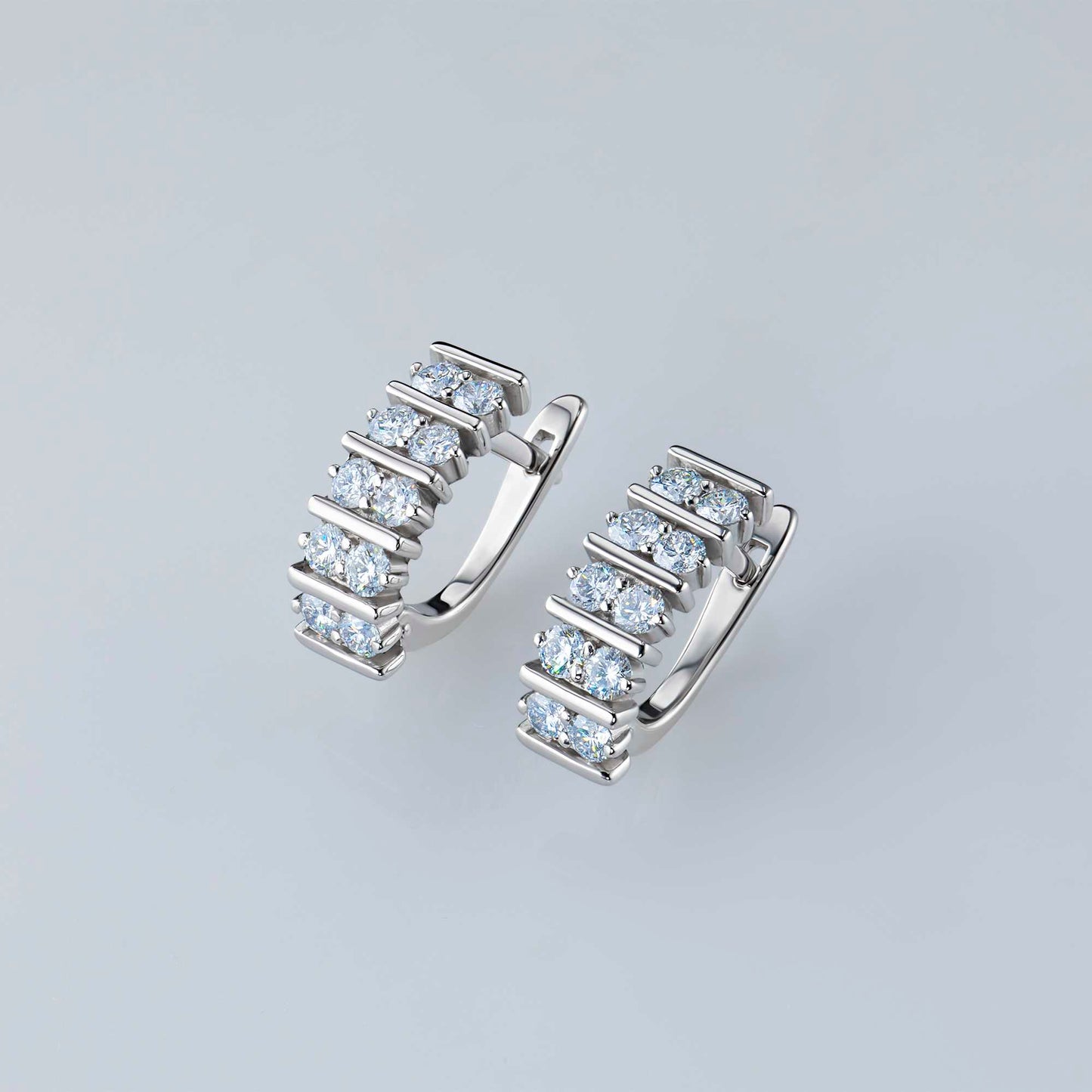 14K White Gold Earrings with Lab-Created Diamonds 26.720 CT.TW