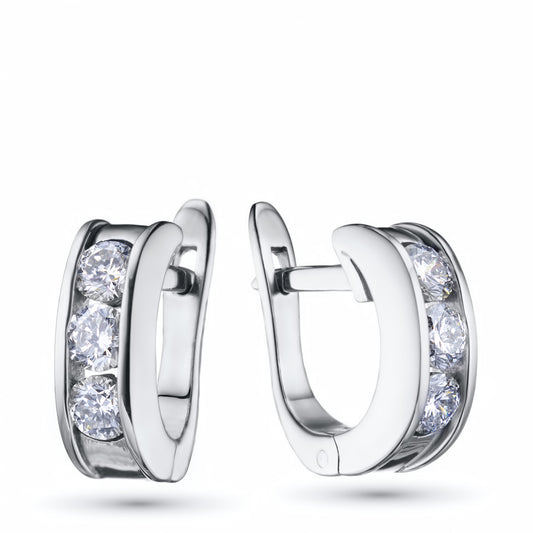 14K White Gold Earrings with Lab-Created Diamonds 5.020 CT.TW