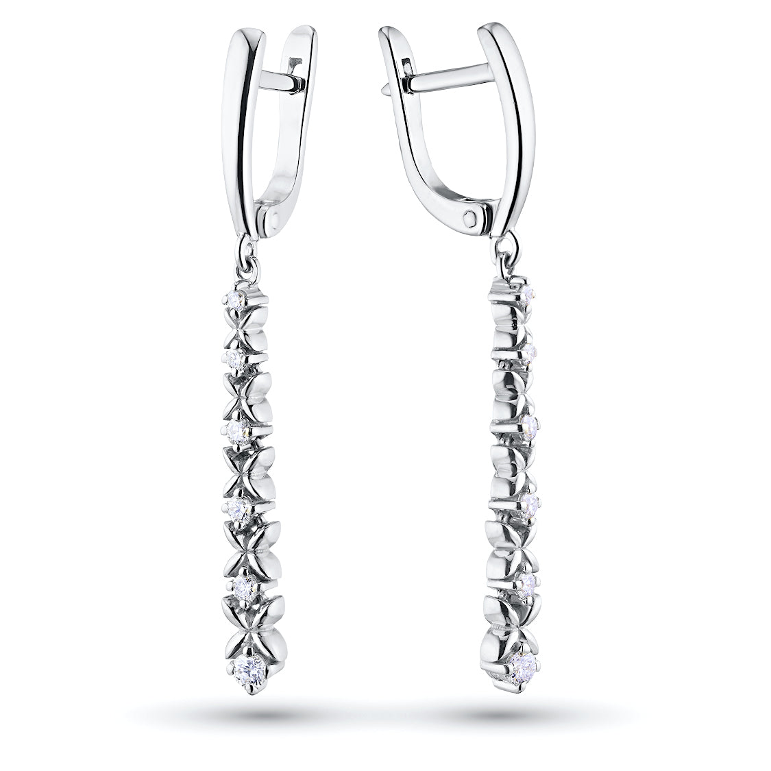 14K White Gold Earrings with Natural Diamonds 1.480 CT.TW