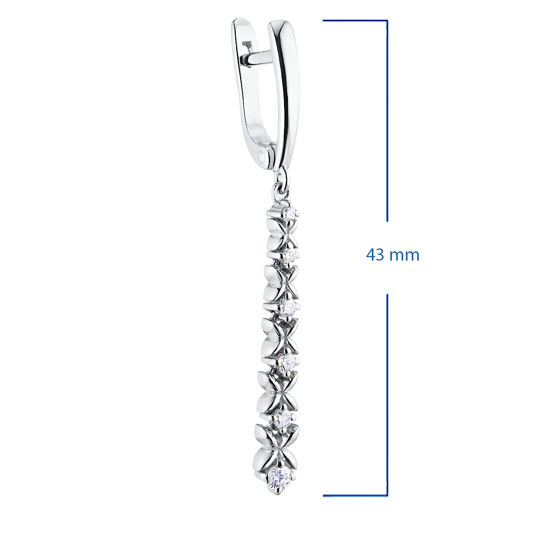 14K White Gold Earrings with Natural Diamonds 1.480 CT.TW