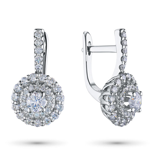 14K White Gold Earrings with Natural Diamonds 26.630 CT.TW
