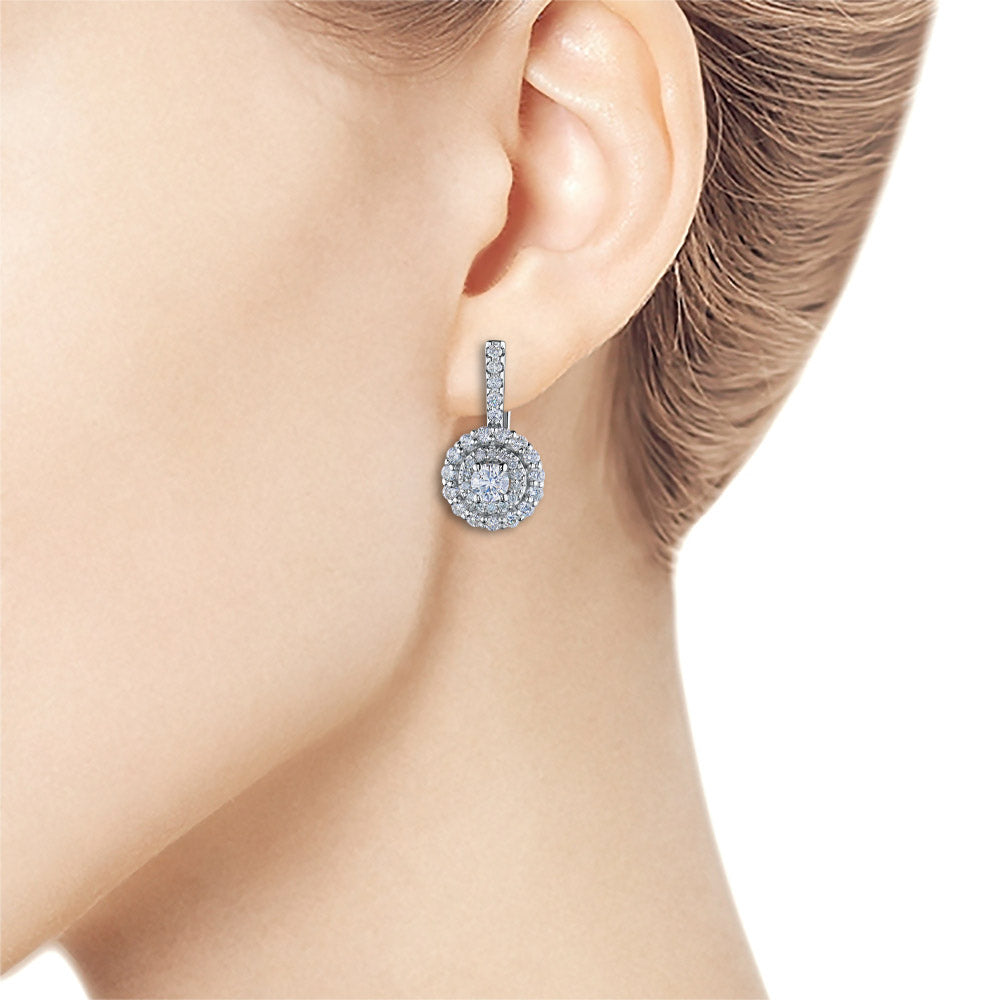 14K White Gold Earrings with Natural Diamonds 26.630 CT.TW