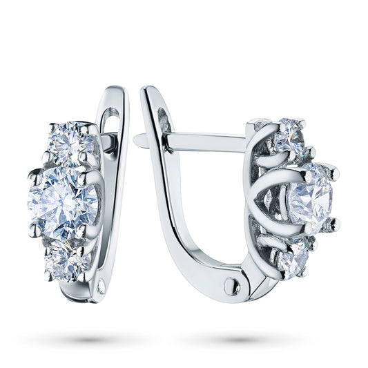 14K Yellow Gold Earrings with Natural Diamonds 2.500 CT.TW