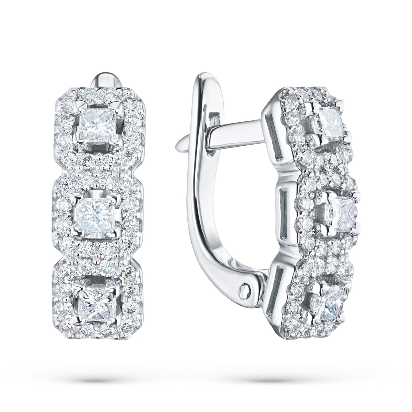 14K White Gold Earrings with Natural Diamonds 24.910 CT.TW