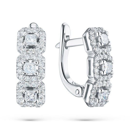 14K White Gold Earrings with Natural Diamonds 24.910 CT.TW