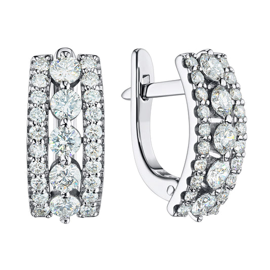 14K White Gold Earrings with Lab-Created Diamonds 28.190 CT.TW