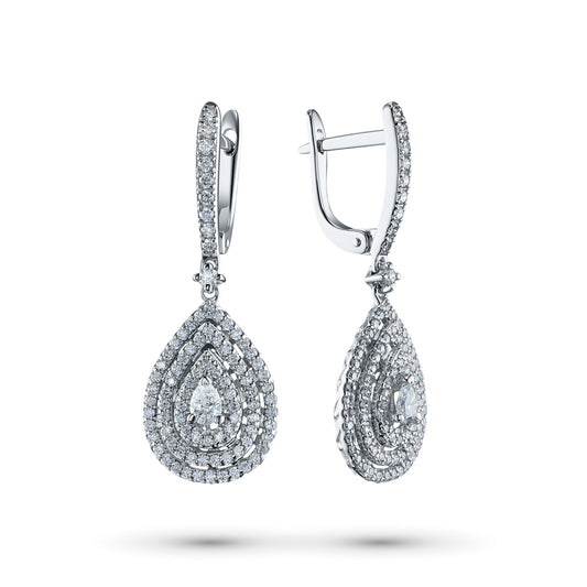 14K White Gold Earrings with Lab-Created Diamonds 111.610 CT.TW