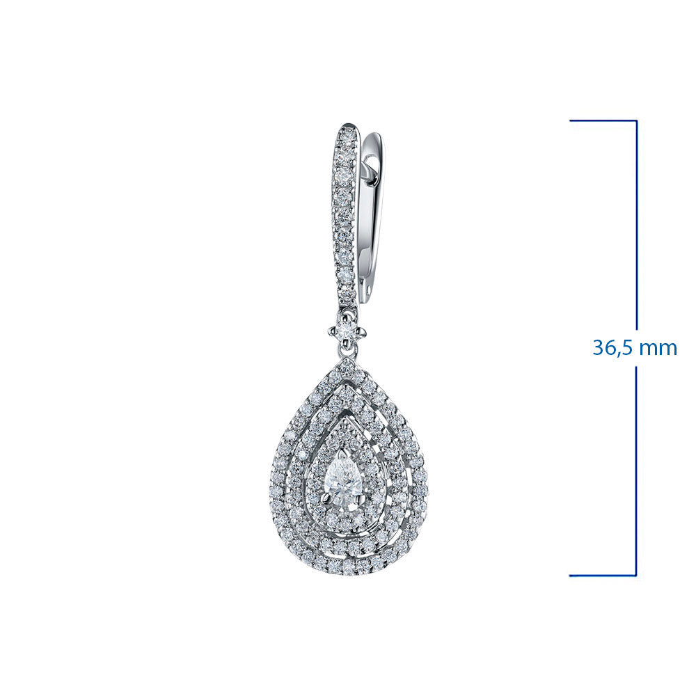 14K White Gold Earrings with Lab-Created Diamonds 111.610 CT.TW