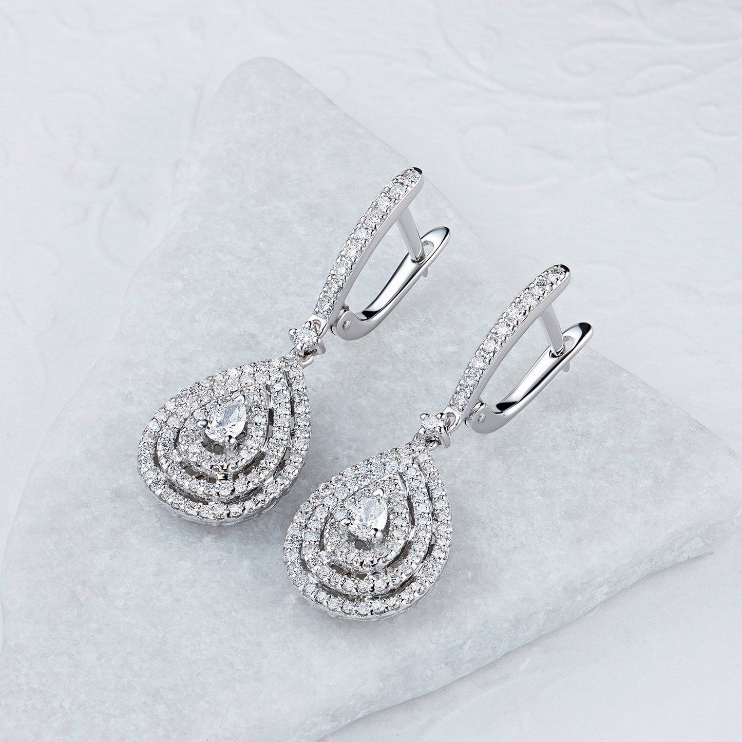 14K White Gold Earrings with Lab-Created Diamonds 111.610 CT.TW
