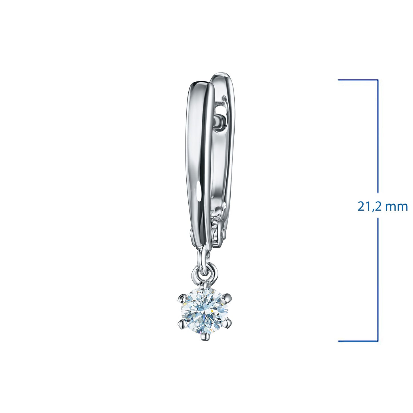 Sterling Silver Earrings with Lab-Created Diamonds 0.960 CT.TW