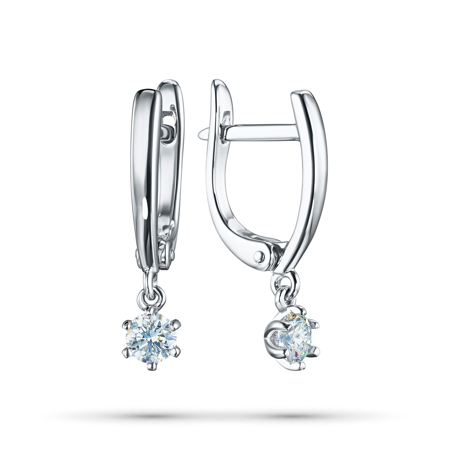Sterling Silver Earrings with Lab-Created Diamonds 0.960 CT.TW