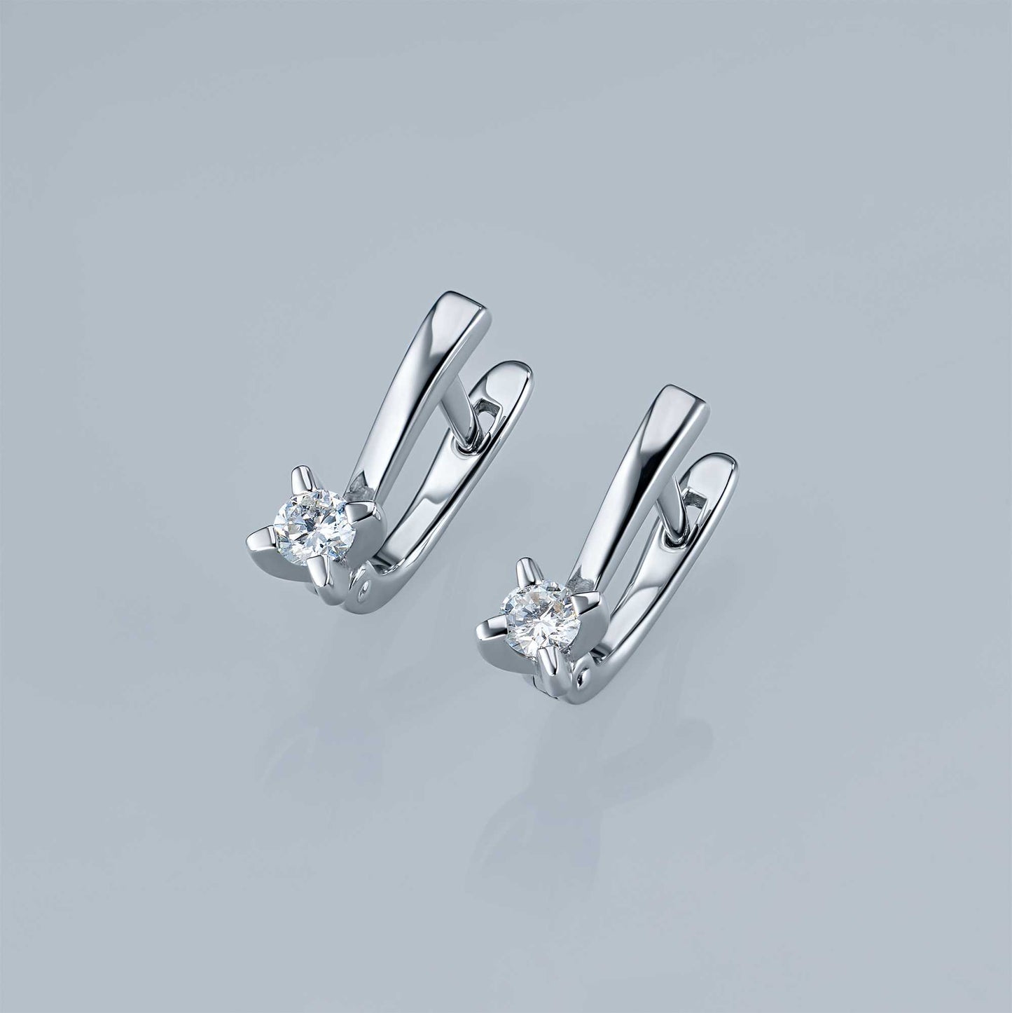 14K White Gold Earrings with Lab-Created Diamonds 1.390 CT.TW