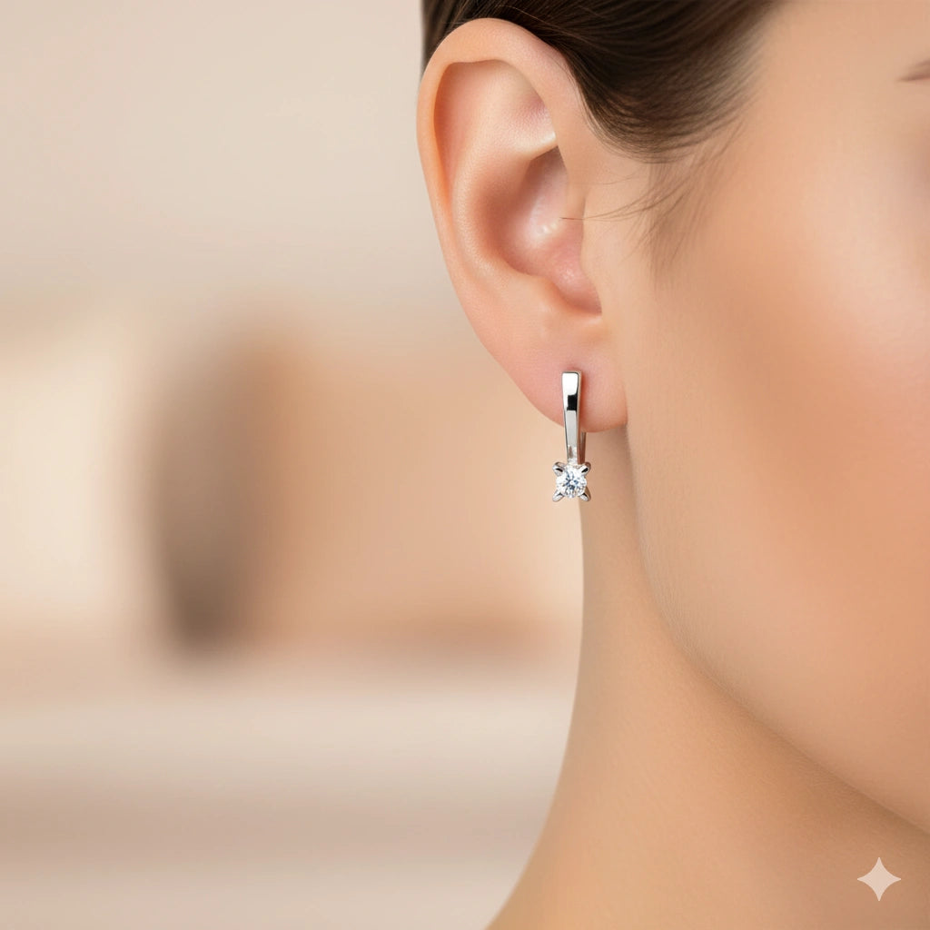 14K White Gold Earrings with Lab-Created Diamonds 1.390 CT.TW
