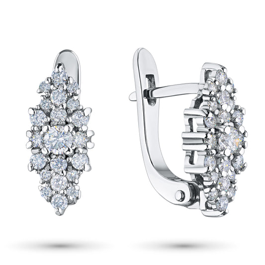 14K White Gold Earrings with Natural Diamonds 9.020 CT.TW