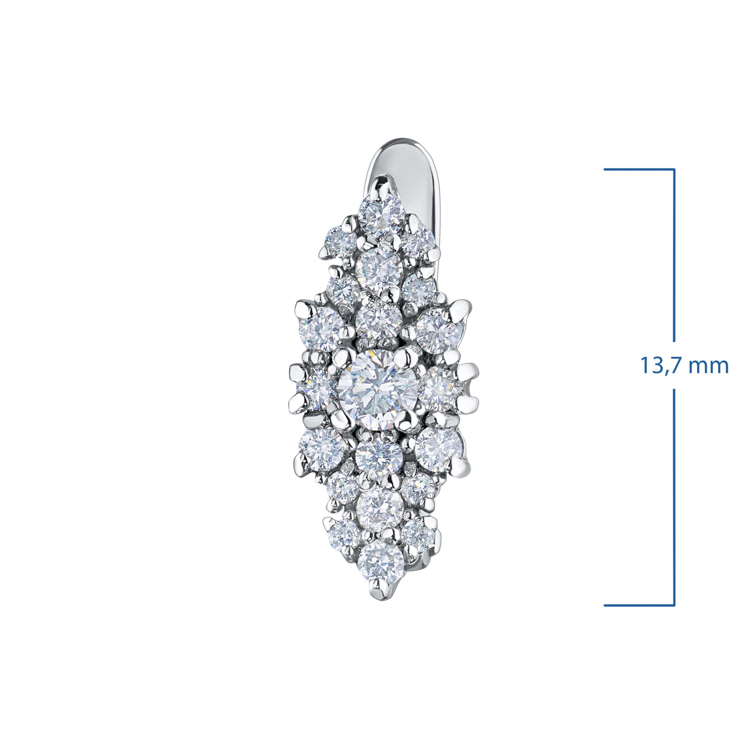 14K White Gold Earrings with Natural Diamonds 9.020 CT.TW