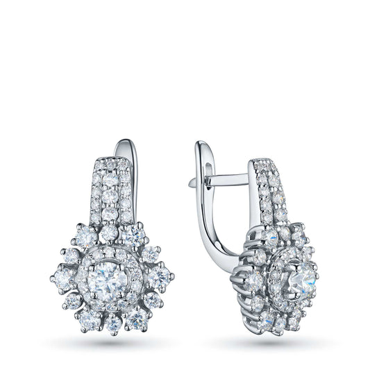 14K White Gold Earrings with Lab-Created Diamonds 25.600 CT.TW