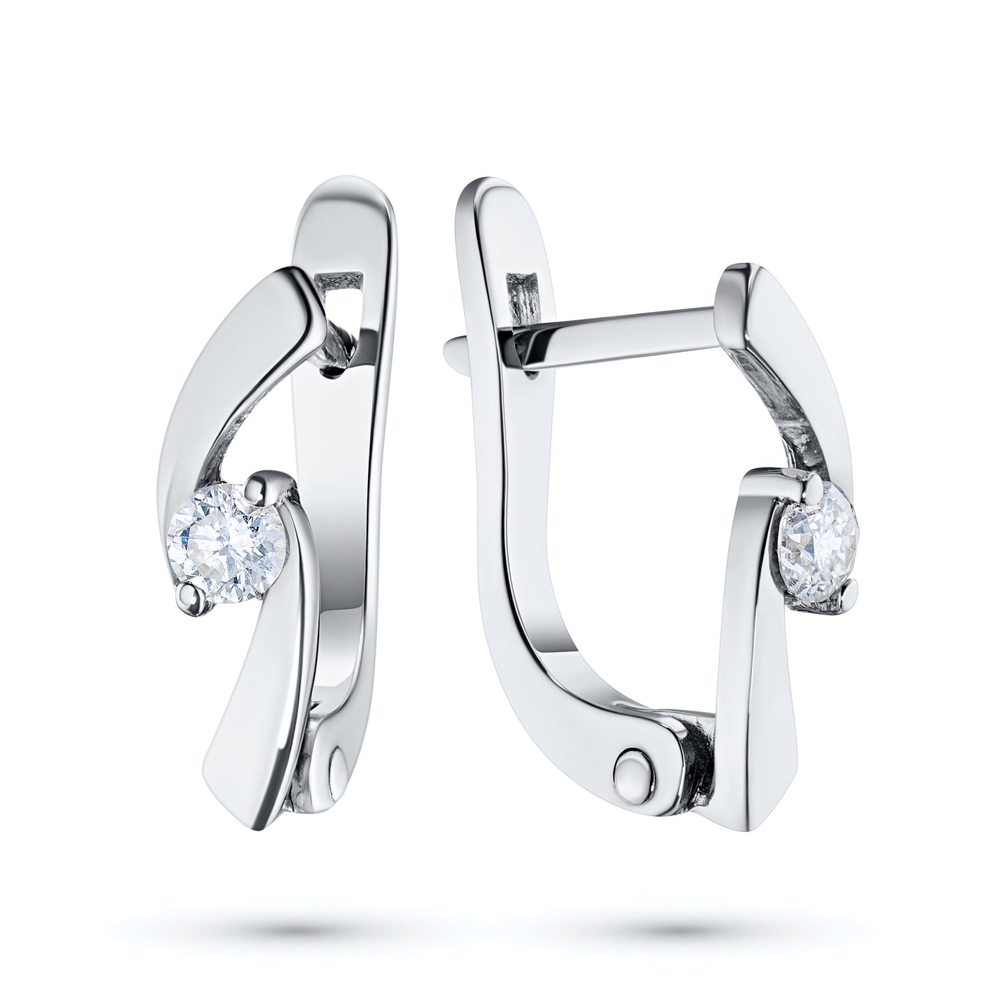 14K White Gold Earrings with Natural Diamonds 0.310 CT.TW