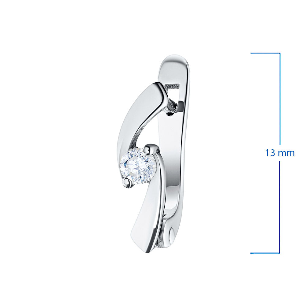 14K White Gold Earrings with Natural Diamonds 0.310 CT.TW