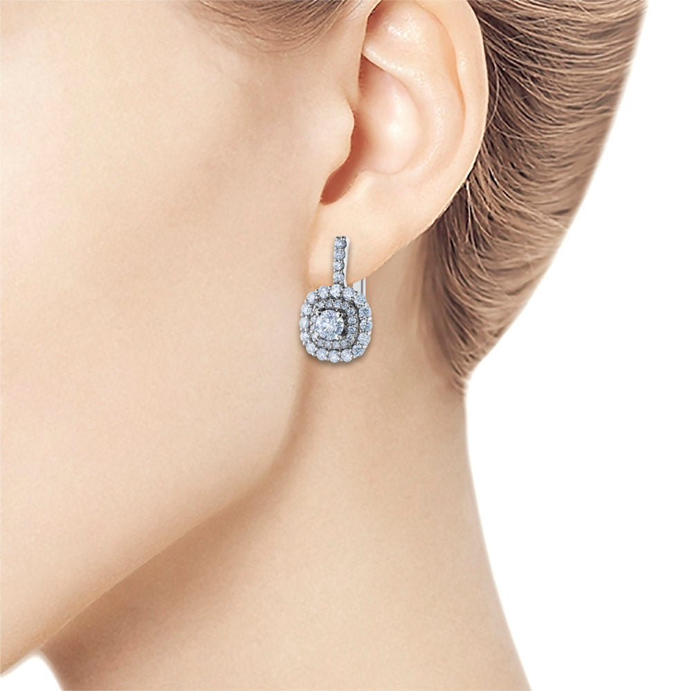 14K White Gold Earrings with Lab-Created Diamonds 28.090 CT.TW