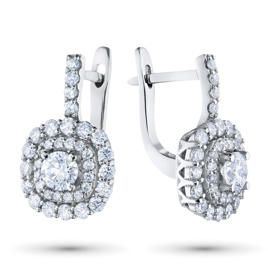 14K White Gold Earrings with Lab-Created Diamonds 28.090 CT.TW