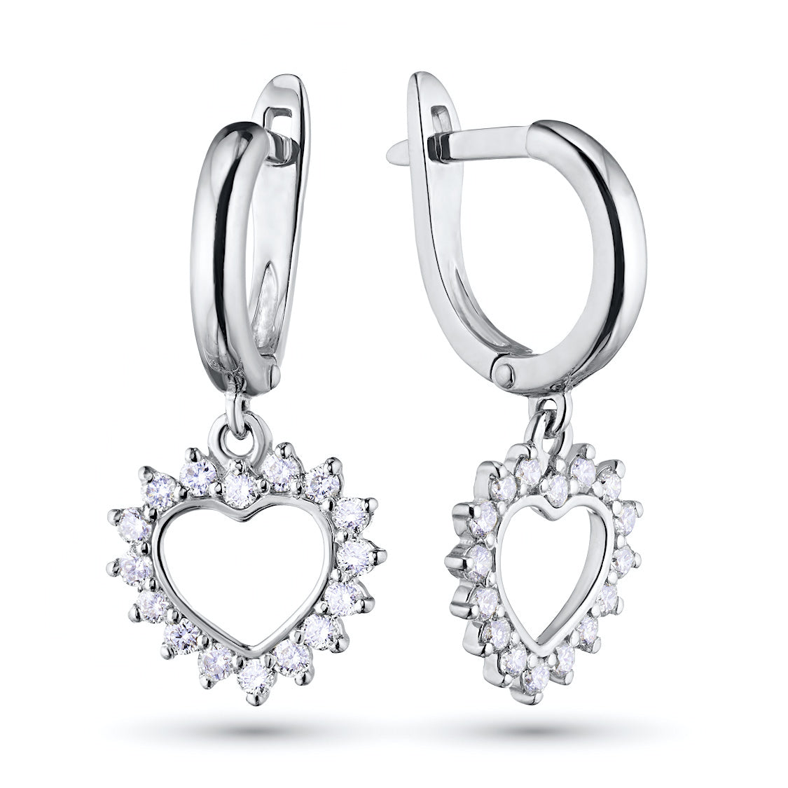 Sterling Silver Earrings with Lab-Created Diamonds 15.360 CT.TW