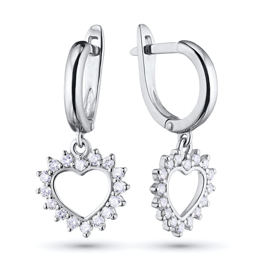 Sterling Silver Earrings with Lab-Created Diamonds 15.360 CT.TW