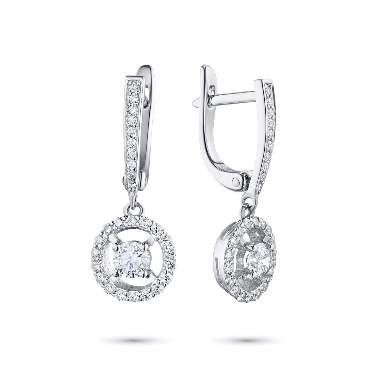 14K White Gold Earrings with Natural Diamonds 14.750 CT.TW