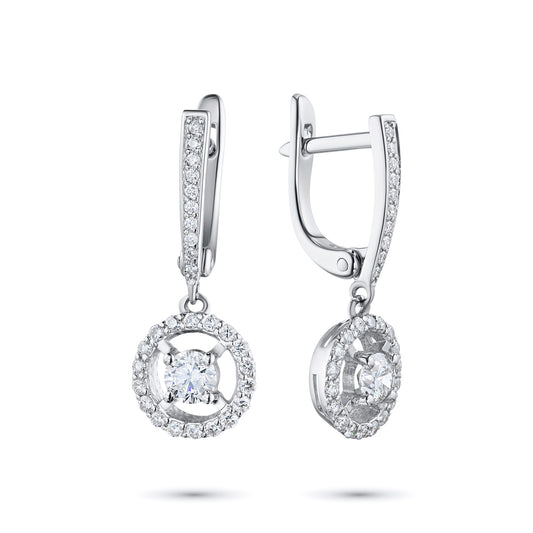 14K White Gold Earrings with Natural Diamonds 14.750 CT.TW