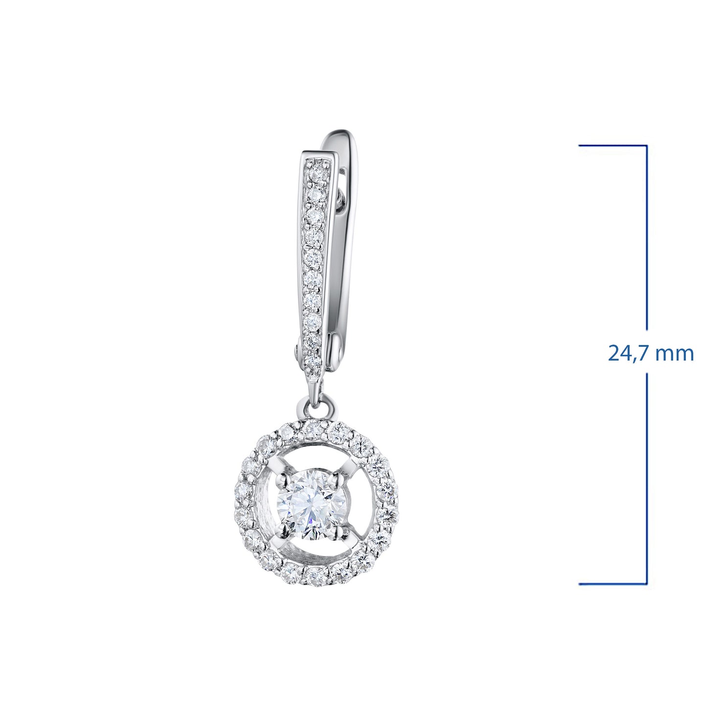14K White Gold Earrings with Natural Diamonds 14.750 CT.TW