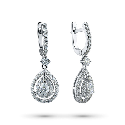 14K White Gold Earrings with Lab-Created Diamonds 83.920 CT.TW