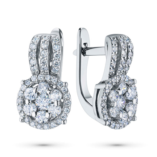 14K White Gold Earrings with Natural Diamonds 25.630 CT.TW