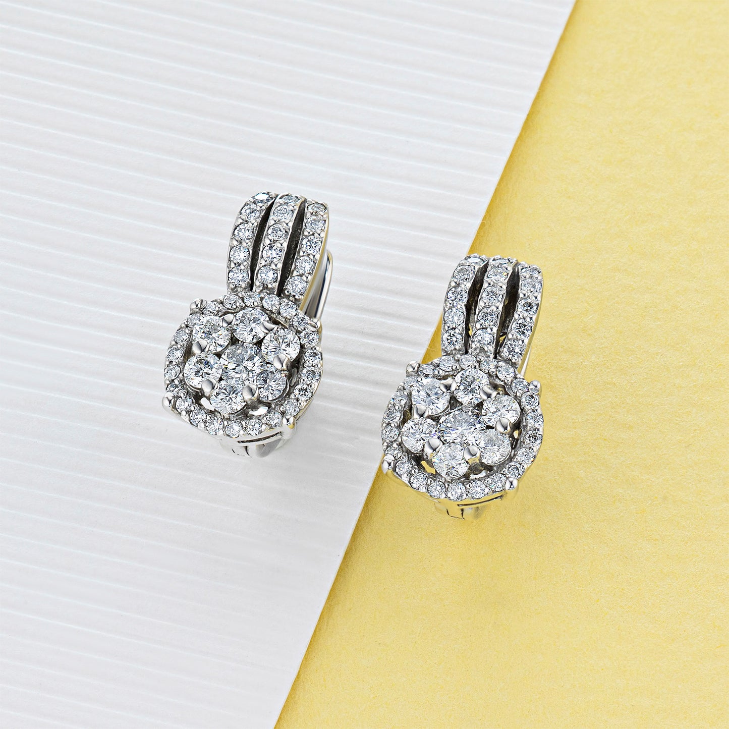 14K White Gold Earrings with Natural Diamonds 25.630 CT.TW