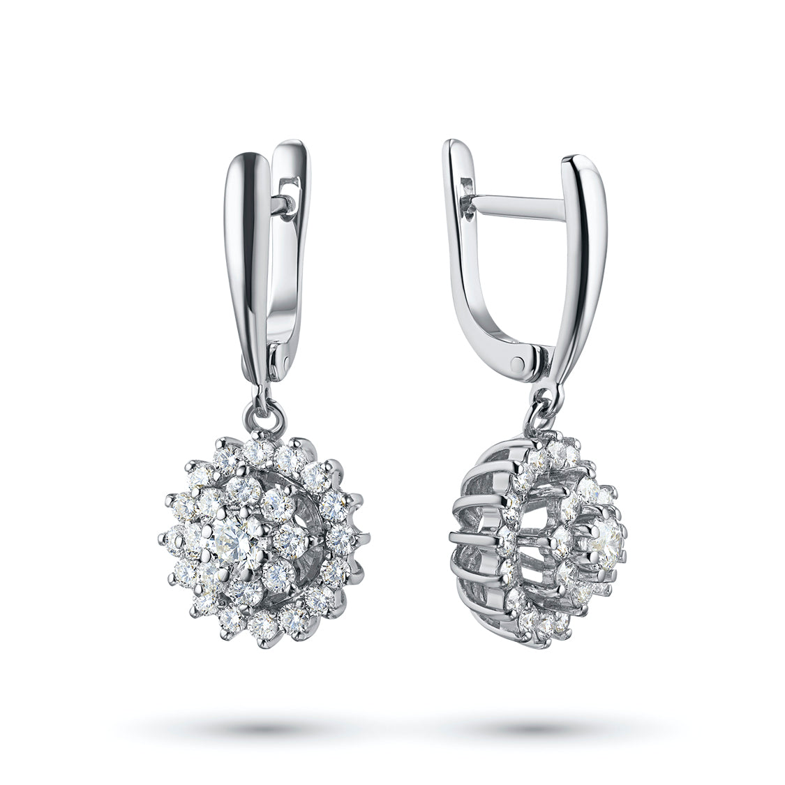 14K White Gold Earrings with Natural Diamonds 26.310 CT.TW