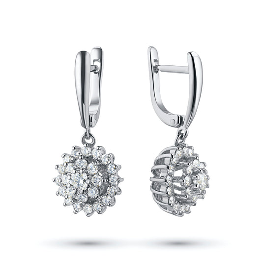 14K White Gold Earrings with Natural Diamonds 26.310 CT.TW