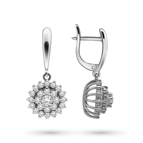 14K White Gold Earrings with Natural Diamonds 26.310 CT.TW