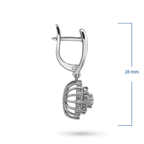 14K White Gold Earrings with Natural Diamonds 26.310 CT.TW