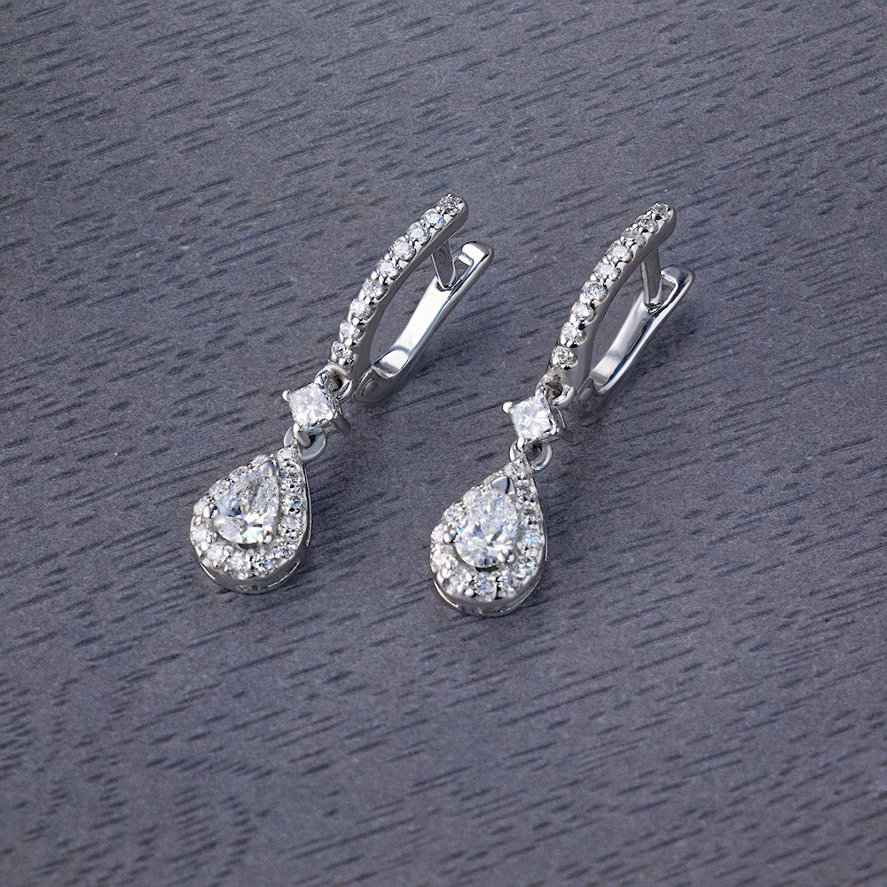 14K White Gold Earrings with Lab-Created Diamonds 7.530 CT.TW