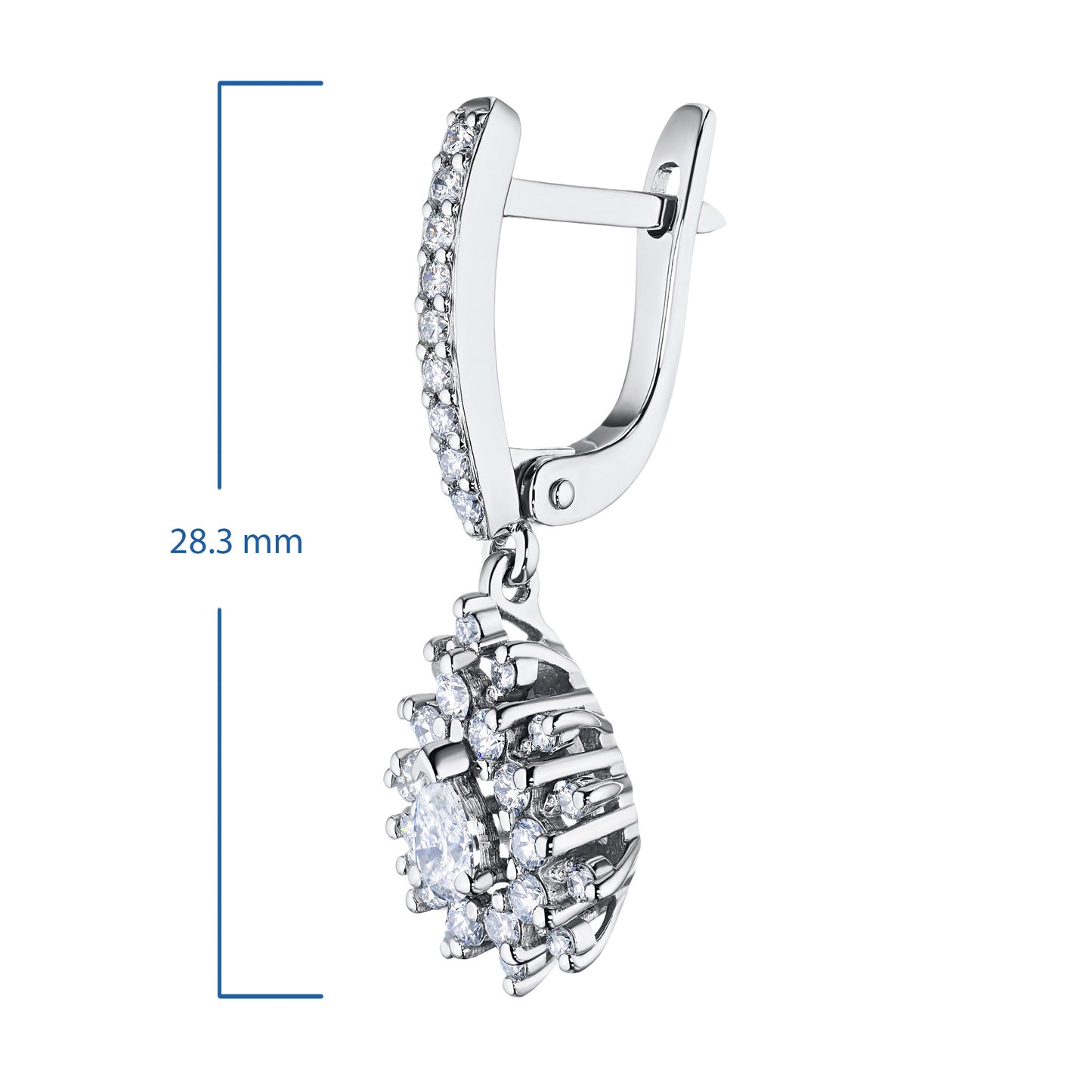 14K White Gold Earrings with Lab-Created Diamonds 18.500 CT.TW