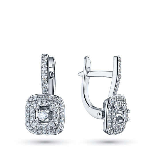 Sterling Silver Earrings with Lab-Created Diamonds 50.480 CT.TW