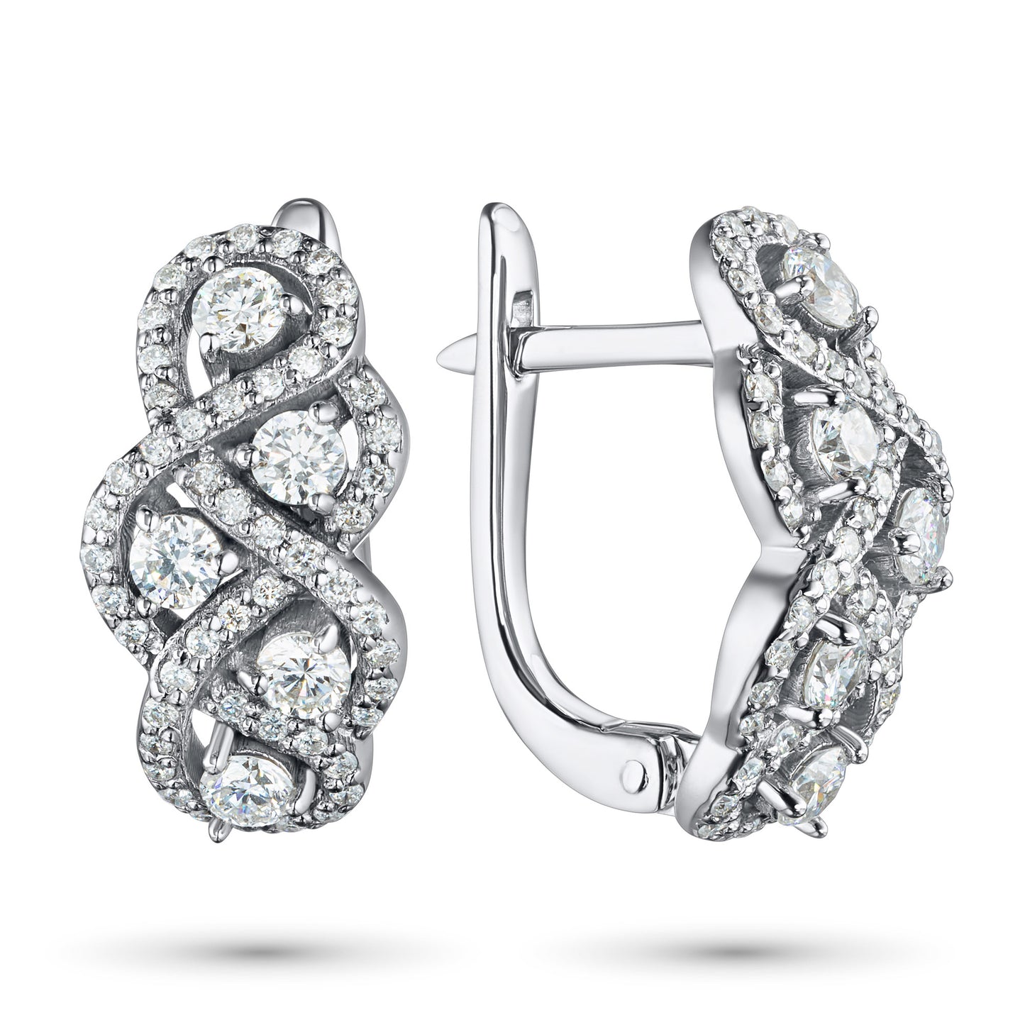 14K White Gold Earrings with Natural Diamonds 49.410 CT.TW