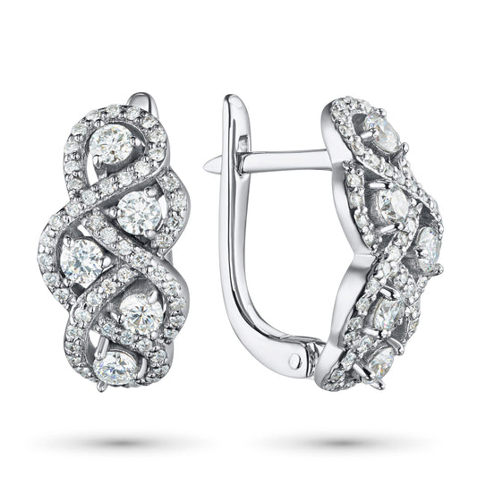 14K White Gold Earrings with Natural Diamonds 49.410 CT.TW