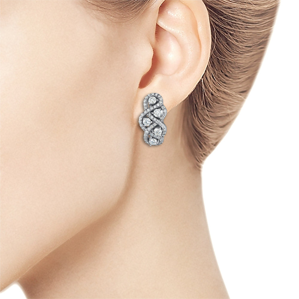14K White Gold Earrings with Natural Diamonds 49.410 CT.TW