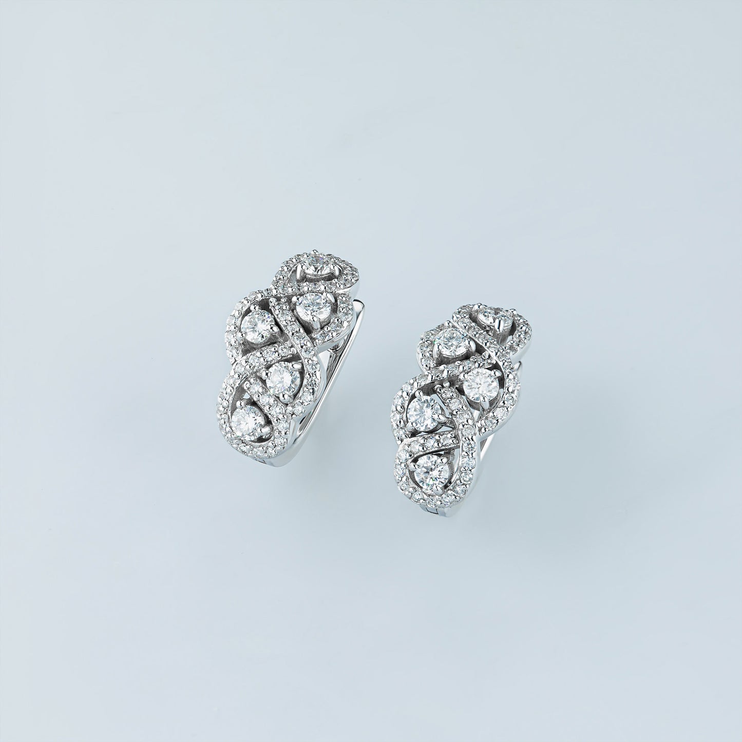 14K White Gold Earrings with Natural Diamonds 49.410 CT.TW