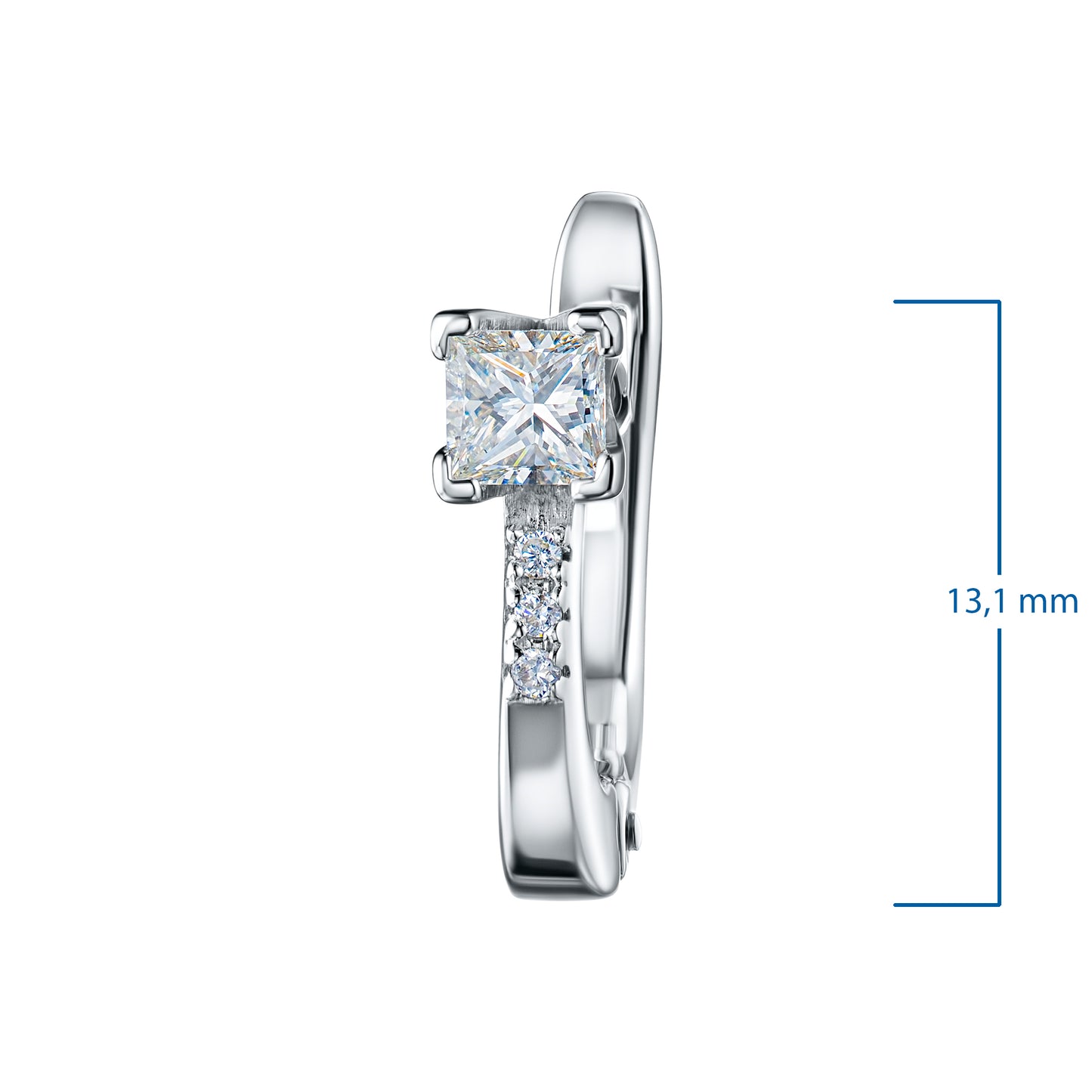 Sterling Silver Earrings with Lab-Created Diamonds 0.850 CT.TW