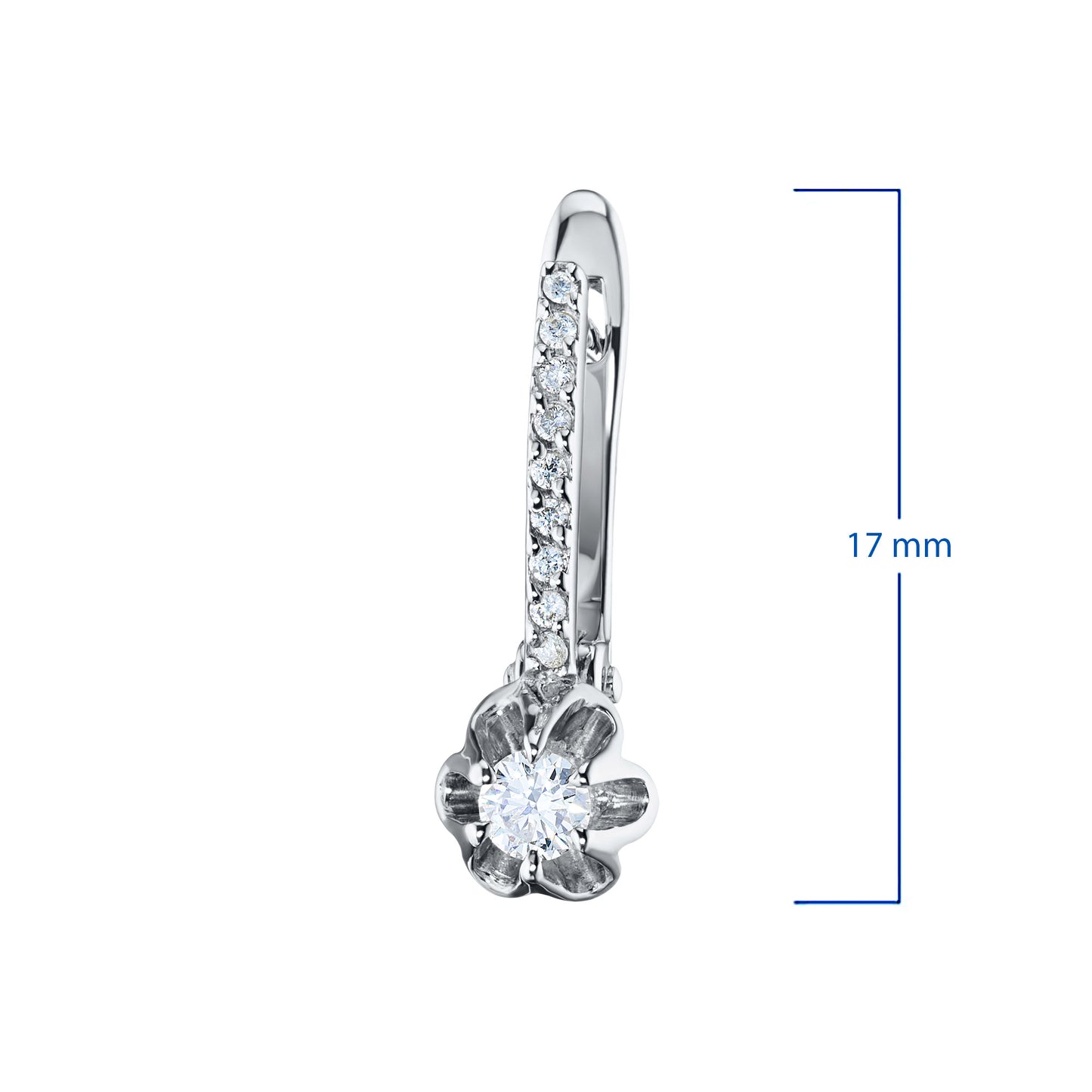 14K White Gold Earrings with Natural Diamonds 2.300 CT.TW