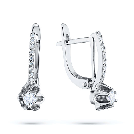 14K White Gold Earrings with Natural Diamonds 2.300 CT.TW