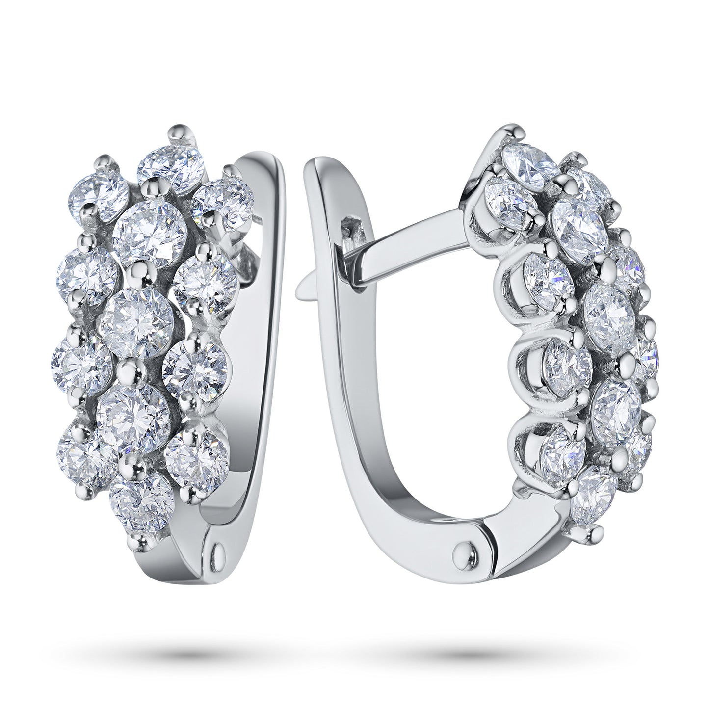 14K White Gold Earrings with Natural Diamonds 21.900 CT.TW