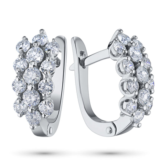 14K White Gold Earrings with Lab-Created Diamonds 15.160 CT.TW