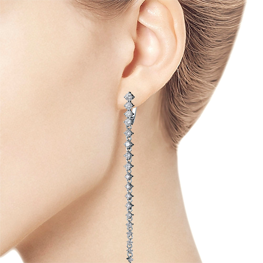 14K White Gold Earrings with Natural Diamonds 6.850 CT.TW