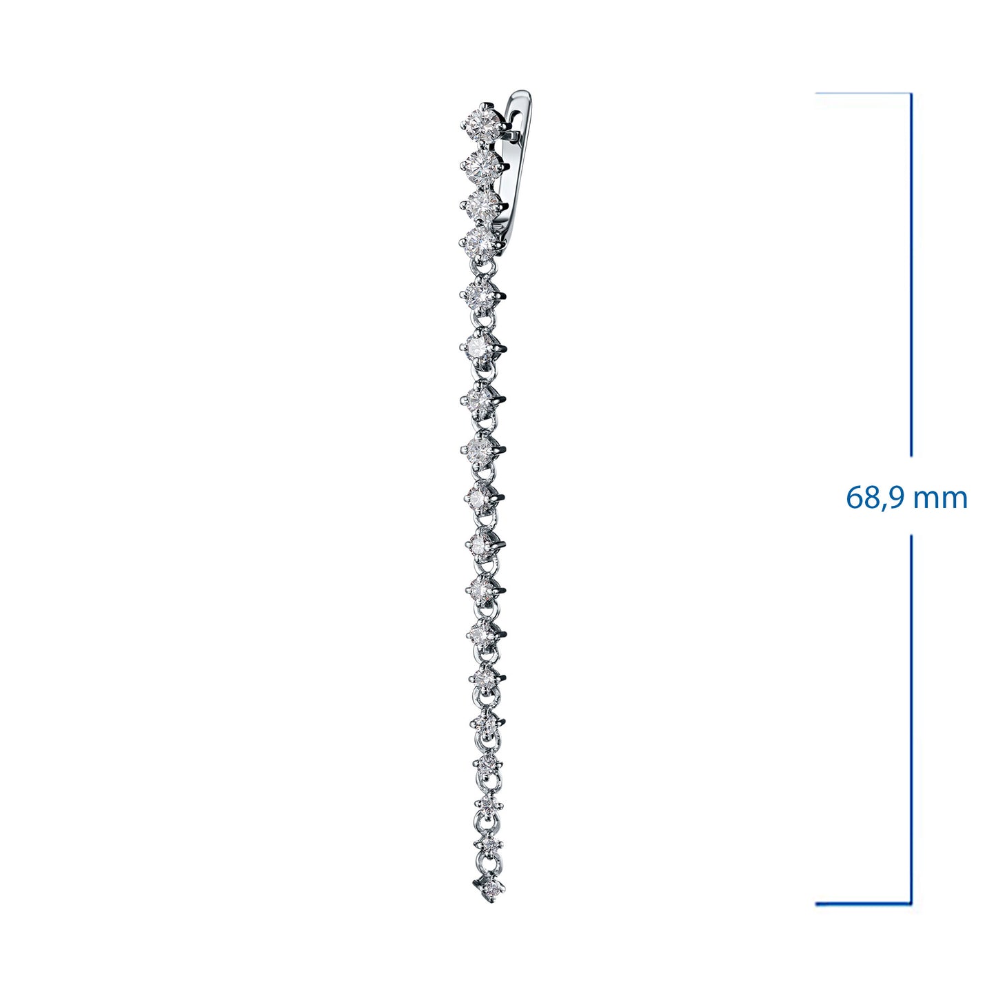 14K White Gold Earrings with Natural Diamonds 6.850 CT.TW